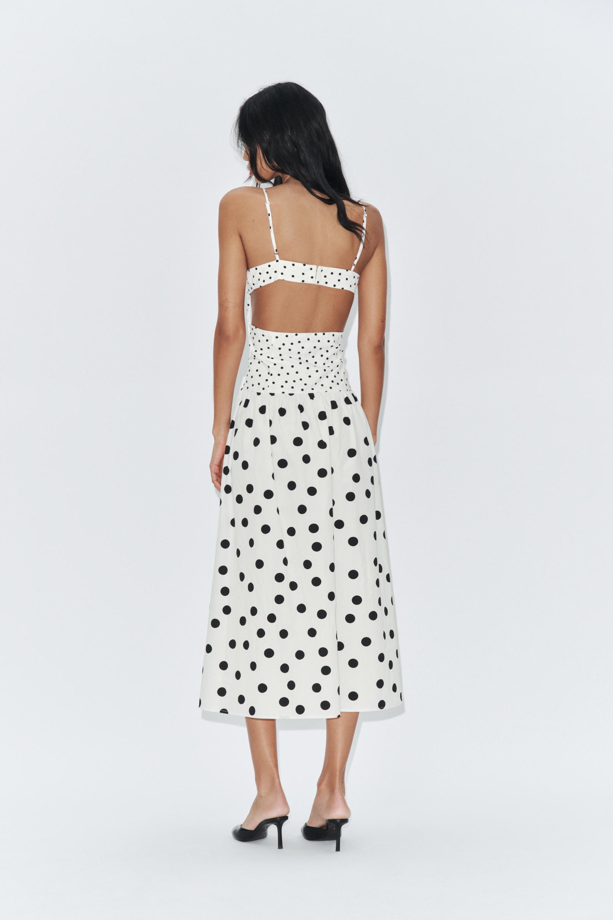 POLKA DOT STRAPPY MIDI DRESS